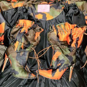 Akira Camo Draw String Slouch Booties Final Offer